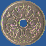 1 кронa Дании 1992 года